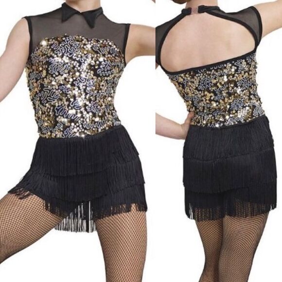 Curtain Call Dance Costume jazz flapper fringe Let Me Entertain You J5458 CLA - Picture 1 of 10